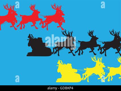 Santa Claus in this sled Stock Vector