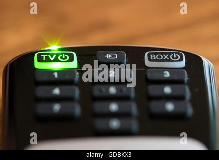 Close-up of a TV / Set top box remote control Stock Photo