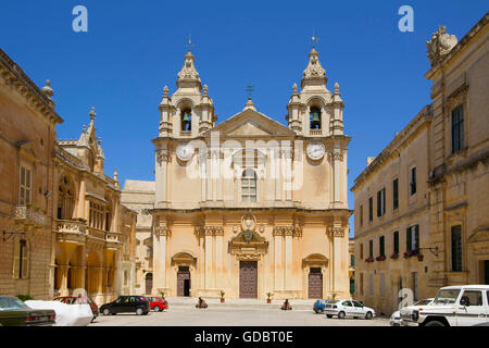 Cathedral in Mdina, Malta Stock Photo