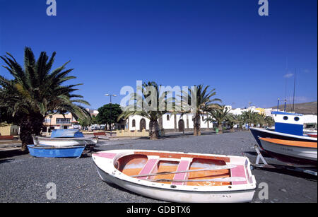 Fishing boats in La Lajita, Fuerteventura, Canary Islands, Spain Stock Photo