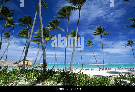 Beach in Playa Bavaro, Punta Cana, Dominican Republic, Caribbean Stock Photo