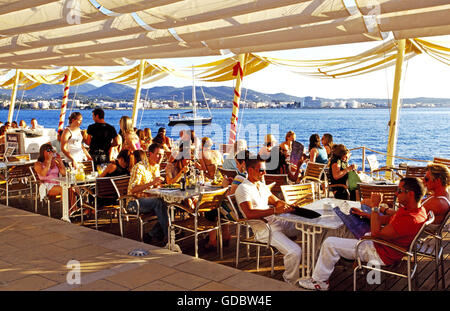 Cafe Savannah in San Antonio, Ibiza, Balearic Islands, Spain Stock Photo