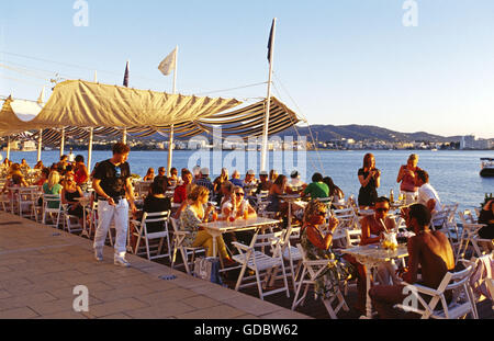 Cafe Savannah in San Antonio, Ibiza, Balearic Islands, Spain Stock Photo