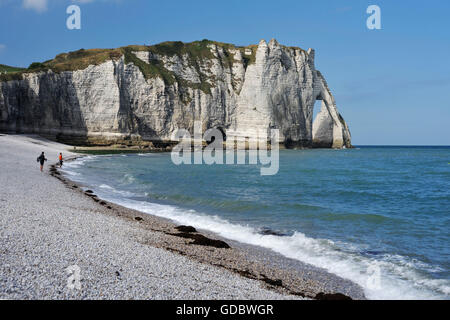 Falaise d'Amont, rocky coast, Etretat, Normandy, France Stock Photo