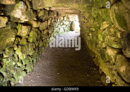 Fogou chamber tunnel Carn Euny prehistoric village, Cornwall, England, UK Stock Photo