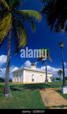 Faro de Puntas Mulas, Vieques Island, Puerto Rico, Caribbean Stock Photo