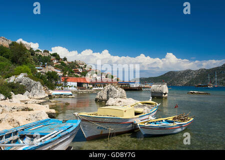 Simena Harbour, Turkish Riviera, Turkey Stock Photo