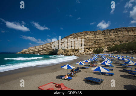 Matala Beach, Crete, Greece Stock Photo