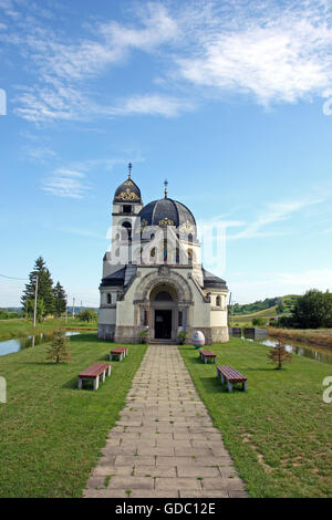 Eastern - rites catholic church of the annunciation, Greek Catholic church in Pribic, near Krasic, Croatia Stock Photo