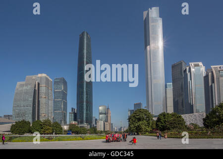 China,Guangdong Province,Guangzhou City,Wuyang New Town,International Financial Center and East Tower Stock Photo