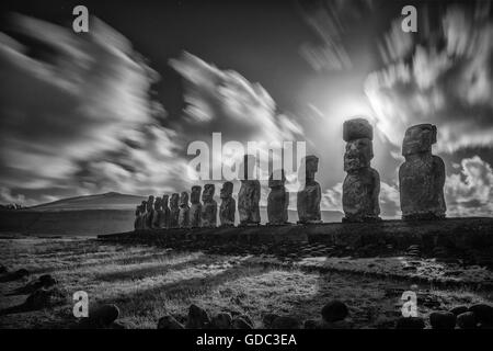 South America,Chile,Easter Island,Rapa Nui,south pacific,UNESCO,World Heritage, Stock Photo
