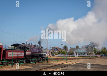 USA,California,Mendocino County,The California Western Railroad,the Skunk Train,is a heritage railroad in Mendocino County, Stock Photo