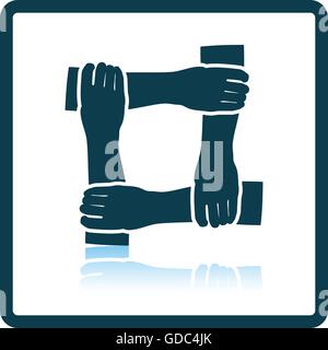 Icon of Crossed hands. Shadow reflection design. Vector illustration. Stock Vector
