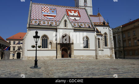 Zagreb,Saint  Mark's Stock Photo