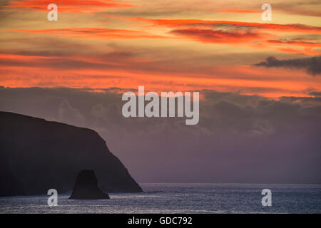 South America,Chile,Easter Island,Isla de Pasqua,south pacific,UNESCO,World Heritage,sunrise Stock Photo