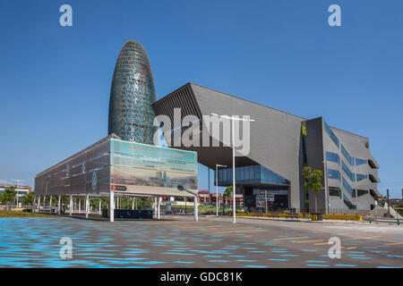 Spain,Catalonia,Barcelona City,Glorias Square,Agbar Tower. Stock Photo