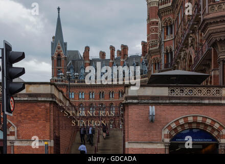 Sign outside St Pancras Railway Station in London England UK Stock Photo