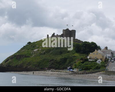 A view of the ancient Criccieth Castle, a Gothic castle in Wales, Great Britain Stock Photo