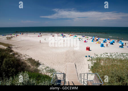 Beach, Baltic Sea resort town of Ahrenshoop, Fischland, Mecklenburg-Western Pomerania Stock Photo