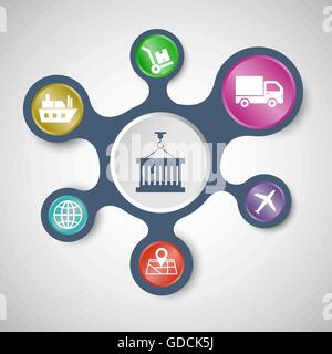 Logistics infographic templates with connected metaballs, stock vector Stock Vector