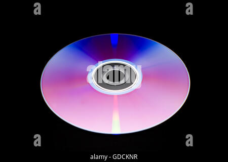 dvd on black background Stock Photo