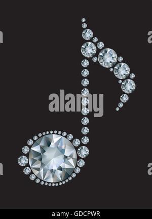 Diamond Music Note Stock Vector