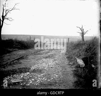 Scenes at the end of the 1st World War c1918/1919  Devastation at Bazentin Le Petit nearby where there is now a military cemetary  Photo by Tony Henshaw       Scanned direct from a stereo original negative from a rare archive record of original photography from a British Doctor photographing at the end of World War 1    © World copyright. Stock Photo