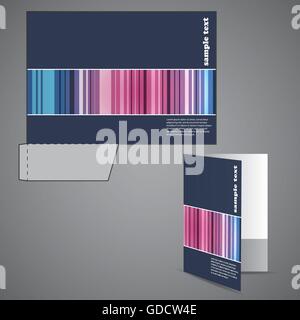 Corporate folder with die cut design Stock Vector