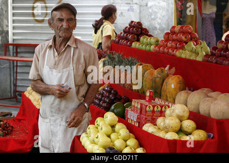 people at the fruitmarket in the town of Maracaibo in the west of Venezuela. Stock Photo