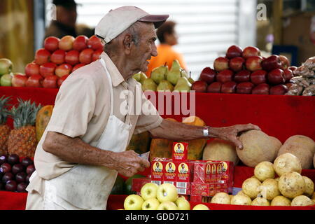 people at the fruitmarket in the town of Maracaibo in the west of Venezuela. Stock Photo