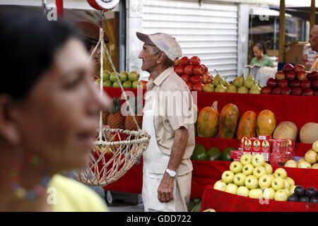 people at the fruitmarket in the town of Maracaibo in the west of Venezuela. Stock Photo