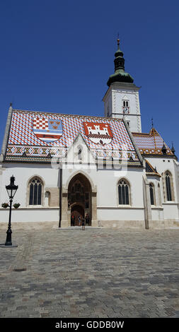 Zagreb,Saint  Mark's Stock Photo