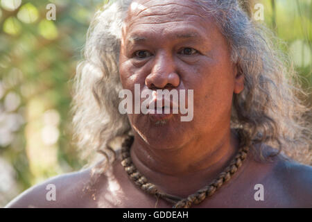 Molokai,local,Polynesian,no model-release,man,USA,Hawaii,America,portrait, Stock Photo