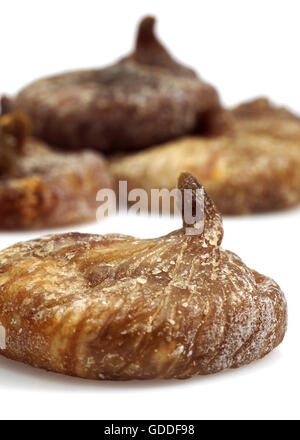Dry Fig, ficus carica, Dried Fruits against White Background Stock Photo