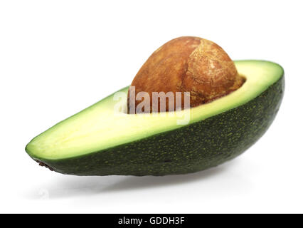 AVOCADO AGAINST WHITE BACKGROUND Stock Photo