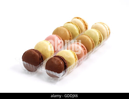 MACAROONS AGAINST WHITE BACKGROUND Stock Photo