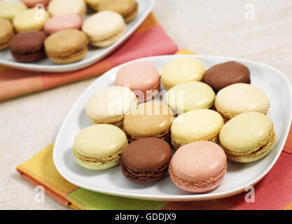 Plate with Macaroons Stock Photo
