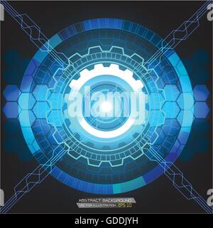 Technology gears energy and blue light design vector illustration. Stock Vector