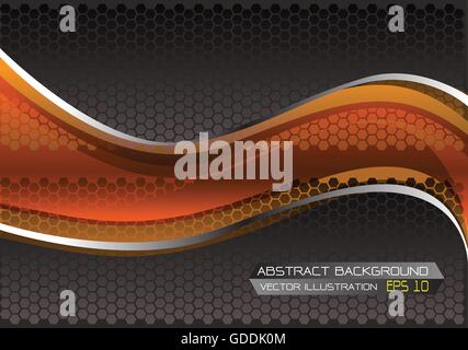 Abstract orange background technology design vector illustration. Stock Vector