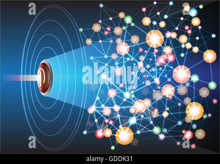 Technology switch button on network vector illustration for design background. Stock Vector