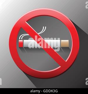 No Smoking sign on gray background vector illustration. Stock Vector
