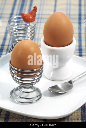 Soft-Boiled Egg with Egg Cup for Breakfast Stock Photo