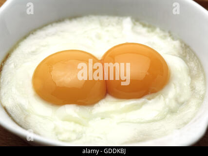 Fried Eggs in a Plate Stock Photo