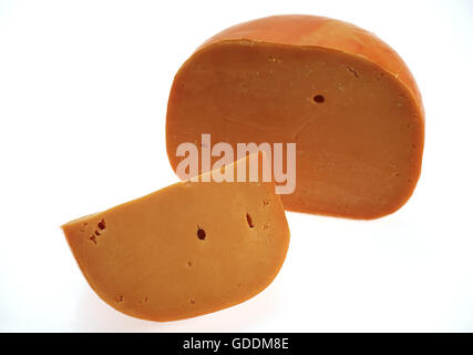 French Cheese called Mimolette, Cheese made with Cow's Milk Stock Photo