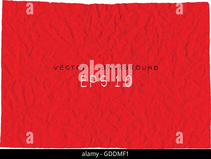 Red crumpled paper vector illustration. Stock Vector