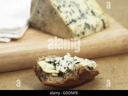 Bleu des Causses, French Cheese in Aveyron, made with Cow's Milk Stock Photo