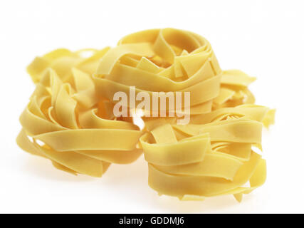 Tagliatelles  pasta against White Background Stock Photo