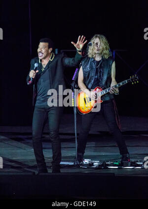 Singer Lionel Richie performs in concert at the Baths of Caracalla in Rome, Italy, 14/07/16 Stock Photo