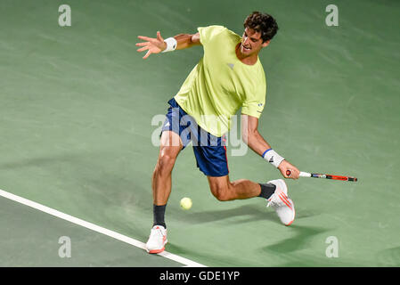 Thomaz Bellucci player of the Brazilian team during BRAZIL X ECUADOR valid for the confrontation Game 2 by American Zonal I Davis Cup at the Arena Minas Tennis Club in Belo Horizonte on the afternoon of Friday (15). Stock Photo