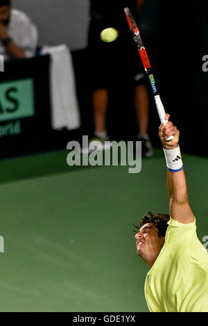 Thomaz Bellucci player of the Brazilian team during BRAZIL X ECUADOR valid for the confrontation Game 2 by American Zonal I Davis Cup at the Arena Minas Tennis Club in Belo Horizonte on the afternoon of Friday (15). Stock Photo